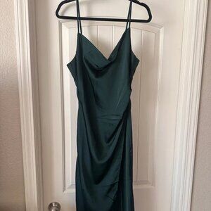 Emerald green slip dress